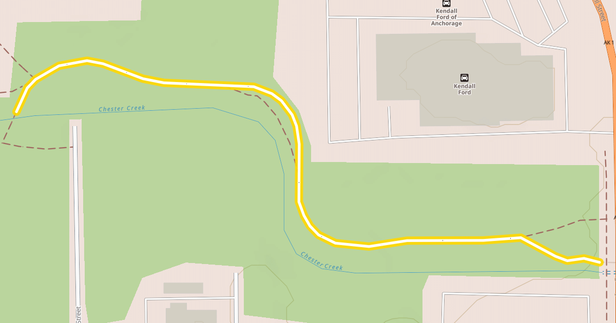Map preview of Chester Creek Trail
