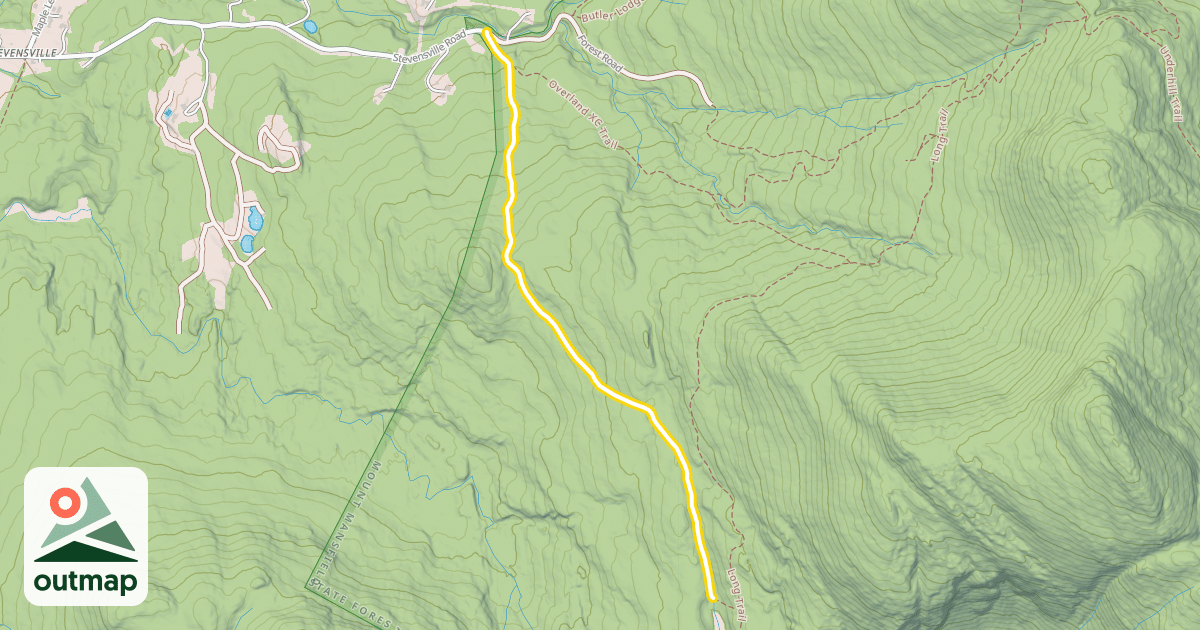 Map of Nebraska Notch Trail