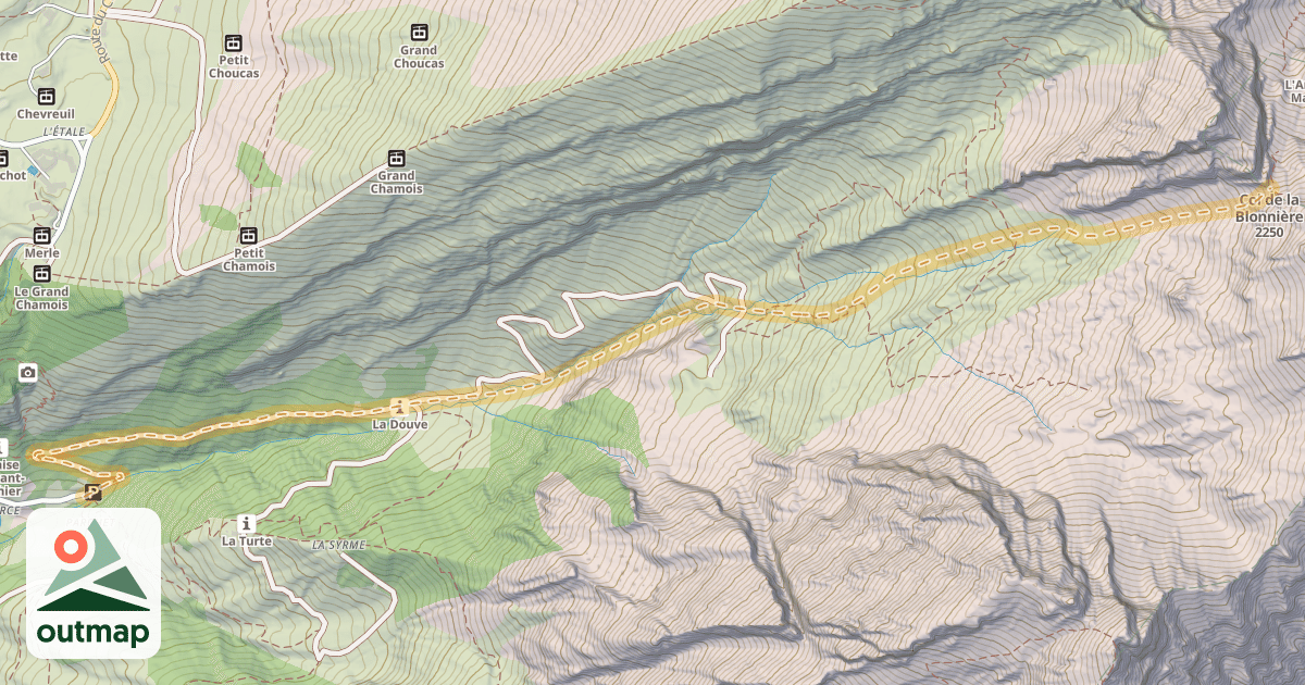 Map of Brèche Nord de Blonnière — Comburce