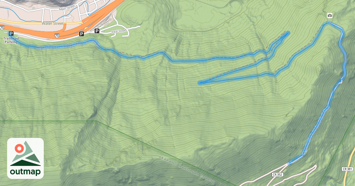 Map of Argentine Central Railroad Grade Trail