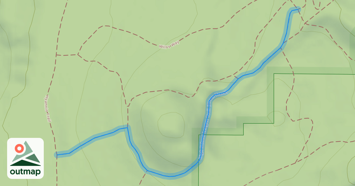 Map of High School League Trail (Down-Track)