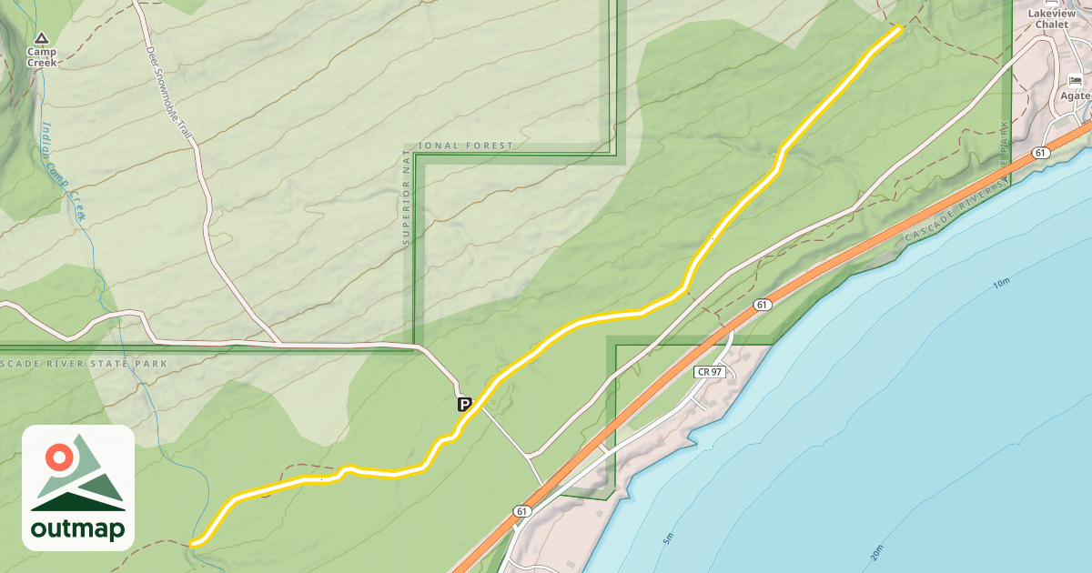 Map of North Shore Mountains Ski Trail