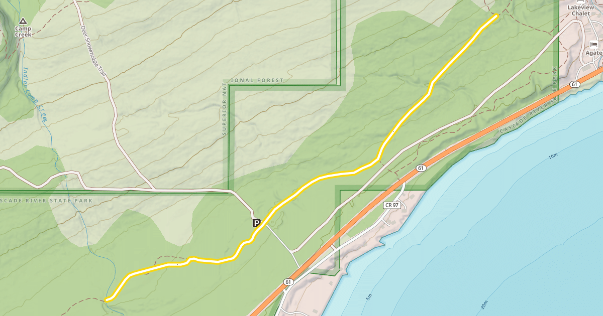 Map preview of North Shore Mountains Ski Trail