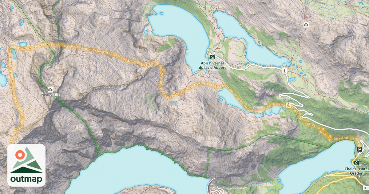 Map of Turon de Néouvielle — Lac d'Aubert