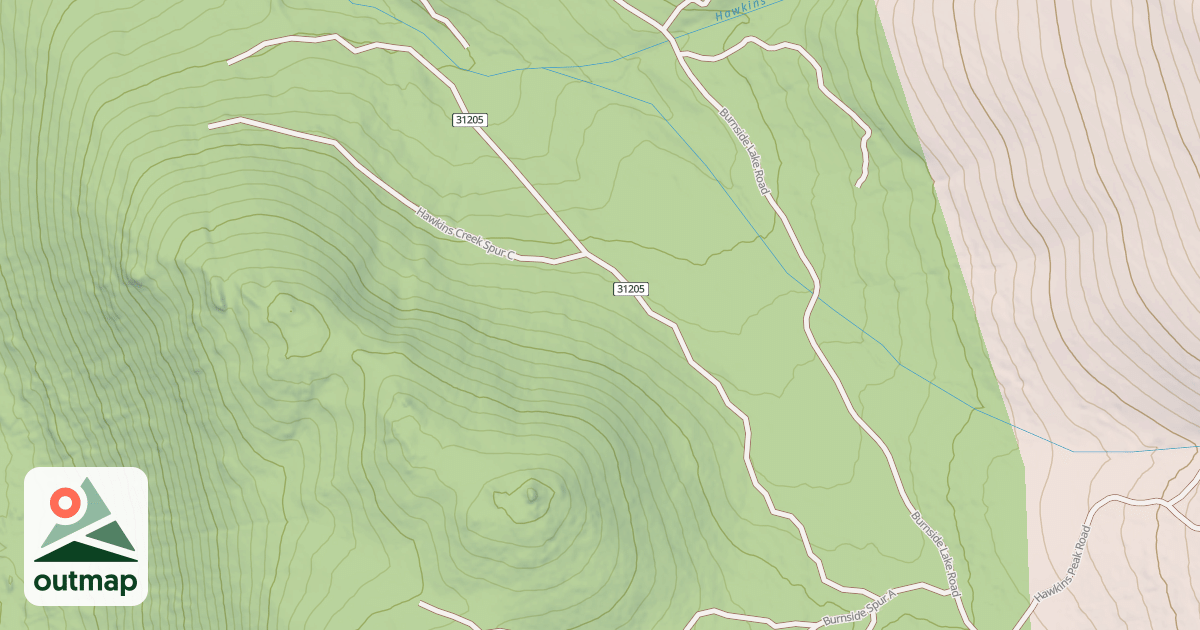 Map of BURNSIDE LAKE