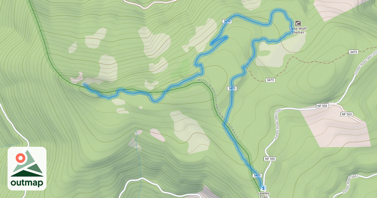 Map of Lone Wolf/Patterson Mountain Trail #3470