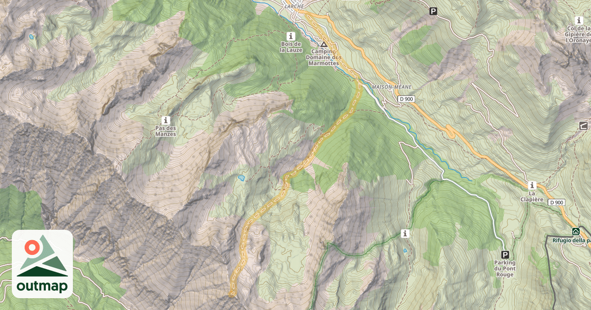Map of Pointe de Vermeille — Larche