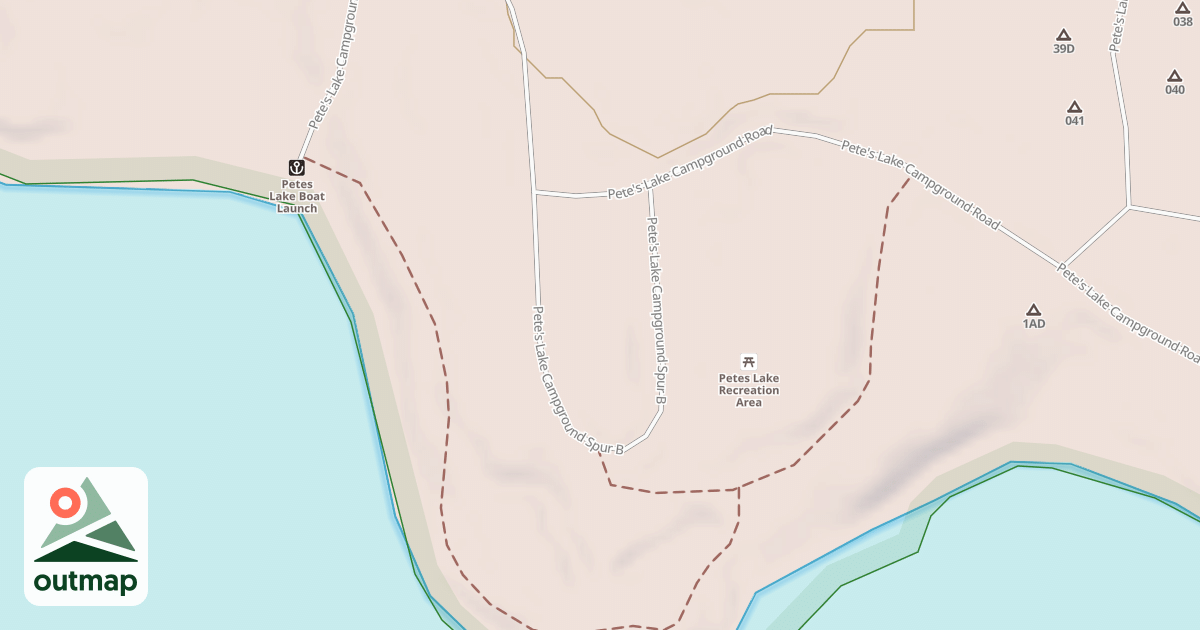 Map of PETE'S LAKE CAMPGROUND SPUR B