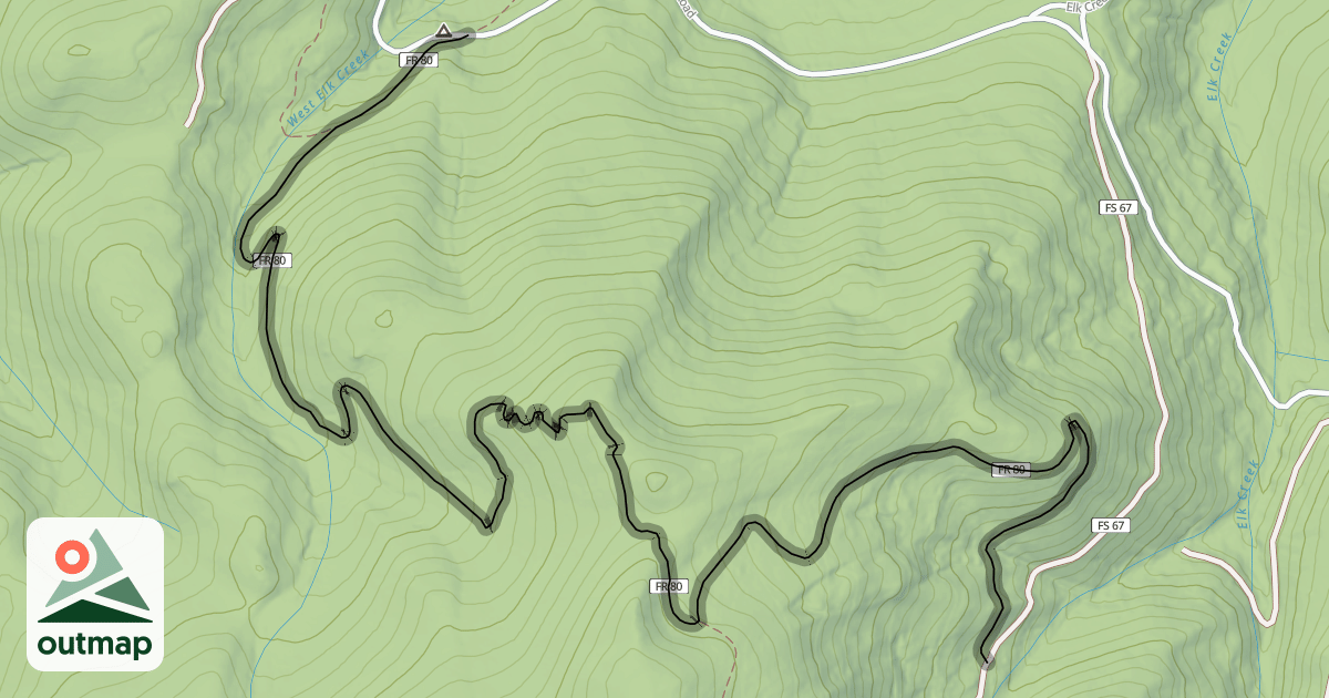 Map of Upper Elk Creek Trail