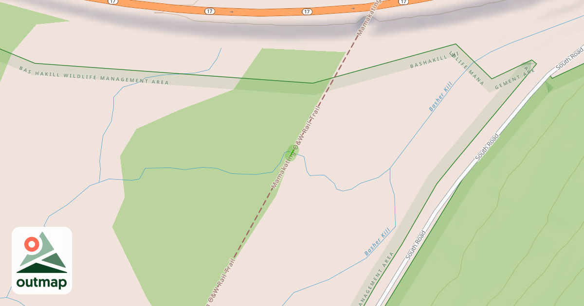 Map of Mamakating O&W Rail Trail