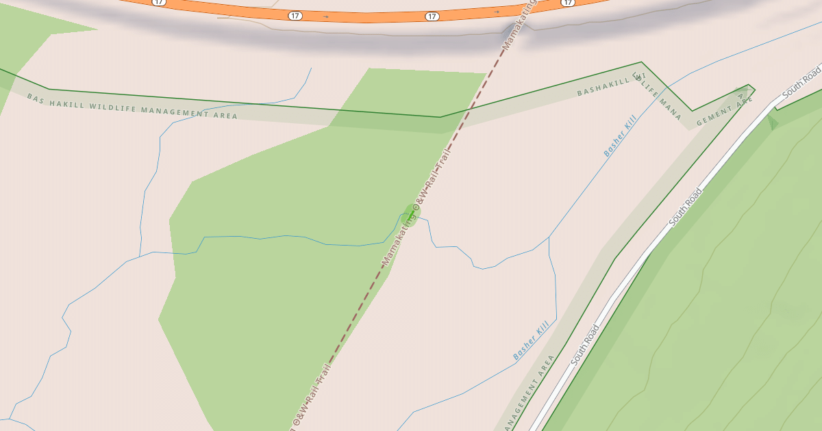 Map preview of Mamakating O&W Rail Trail