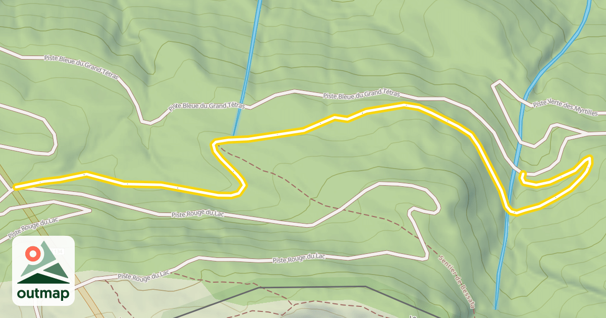 Map of Piste Bleue du Grand Tétras