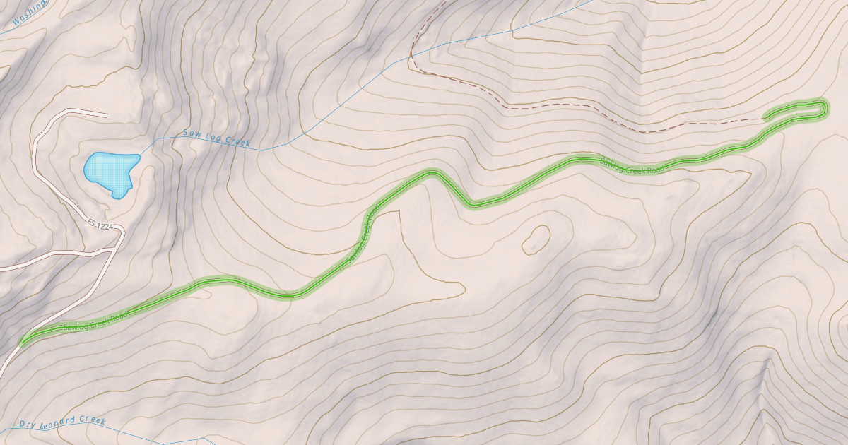 Map preview of Sawlog Creek Road