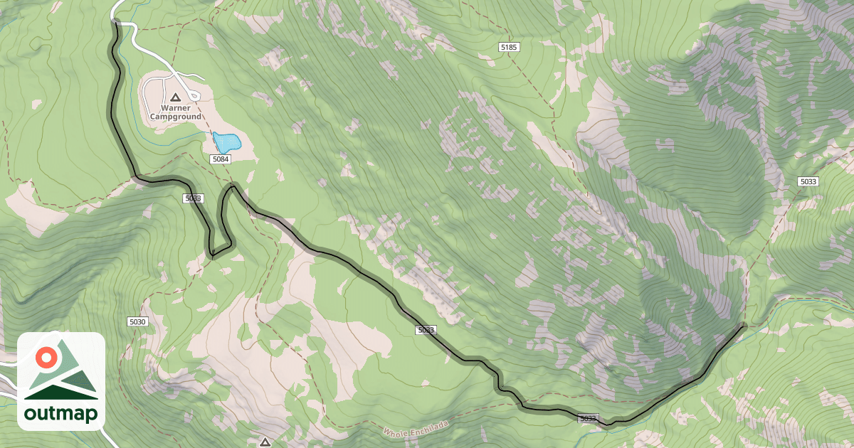 Map of Dry Fork Mill Creek Trail