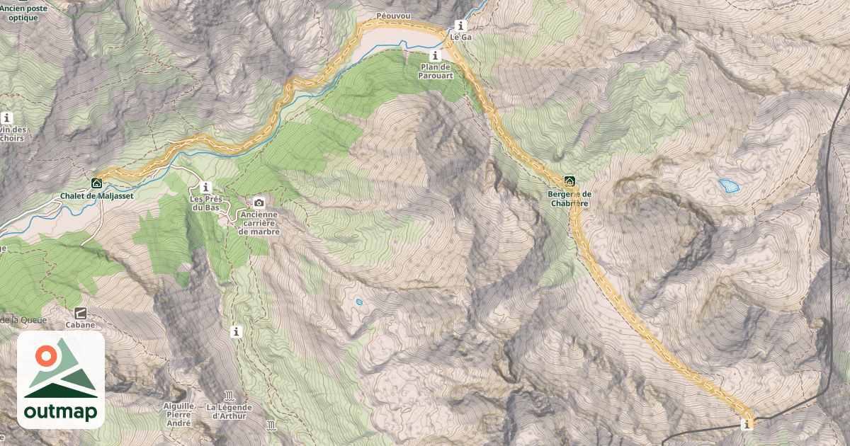 Map of Col de l'Autaret — Maljasset