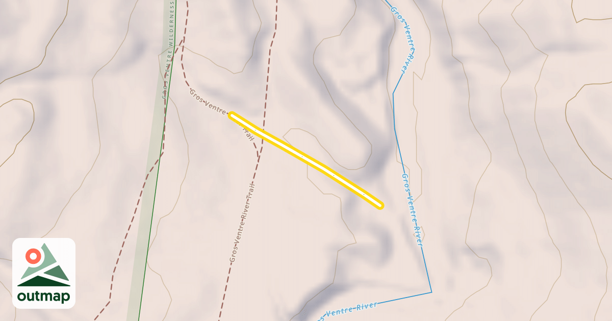 Map of Gros Ventre Road Snowmobile Trail