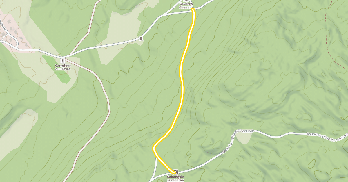 Map preview of Route Forestière du Gy Milan