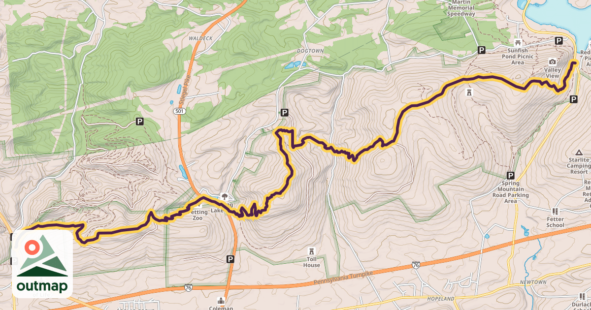Map of Horse-Shoe Trail