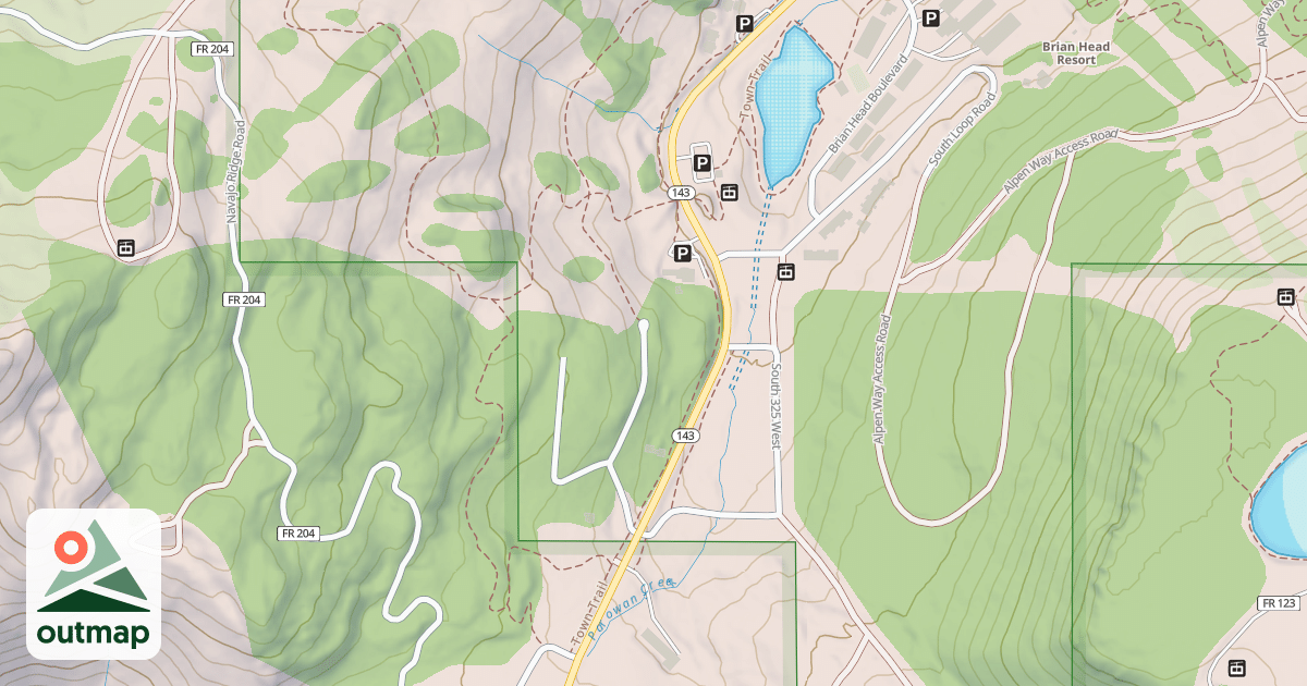 Map of BRIANHEAD TOWN TRAIL