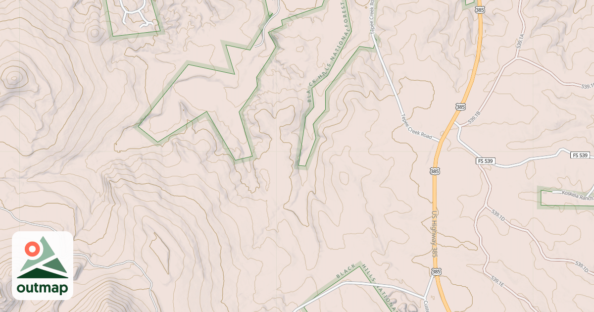 Map of CUSTER PEAK BR 1A