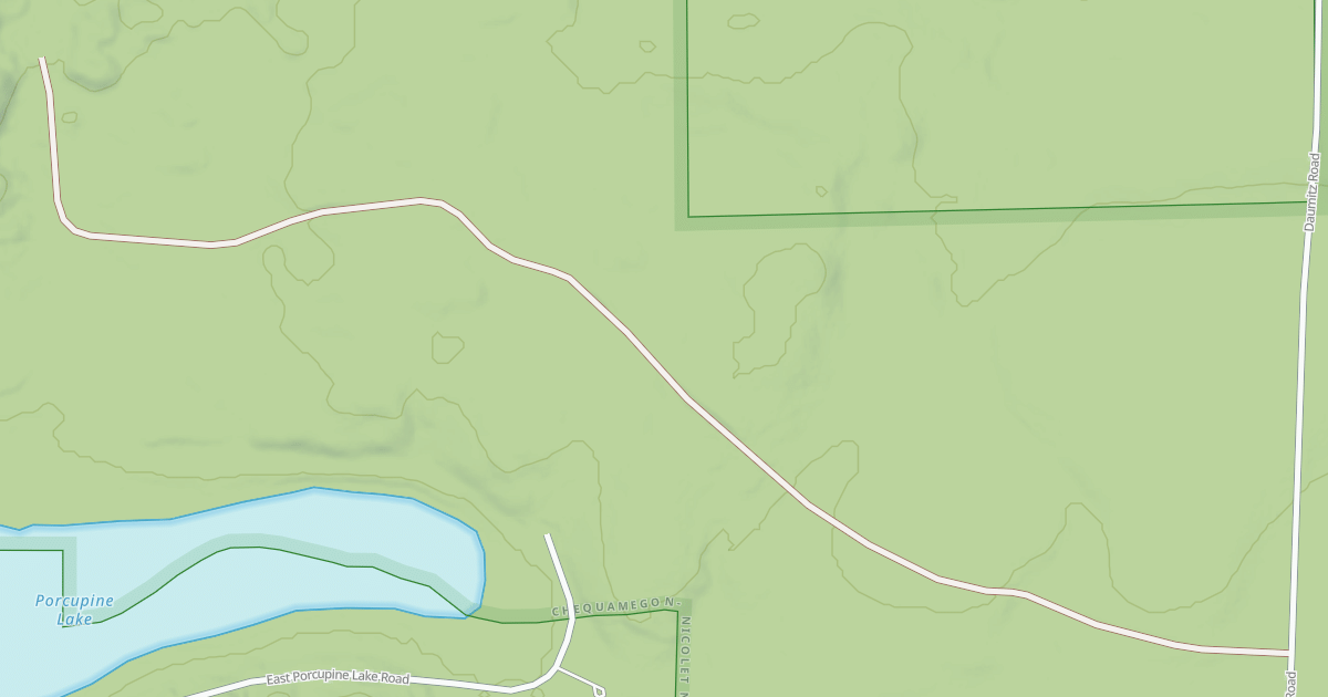 Map preview of PORCUPINE LAKE ROAD