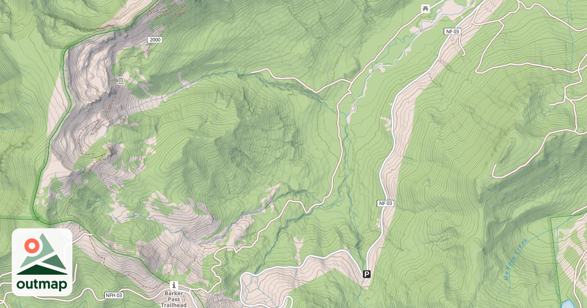 Map of BLACKWOOD CREEK - MIDDLE FORK