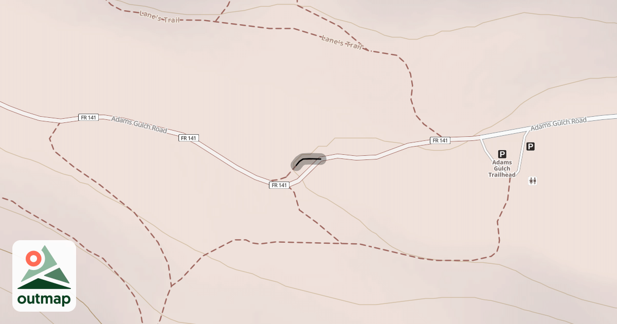 Map of Old Adams Gulch Road -Trail #146