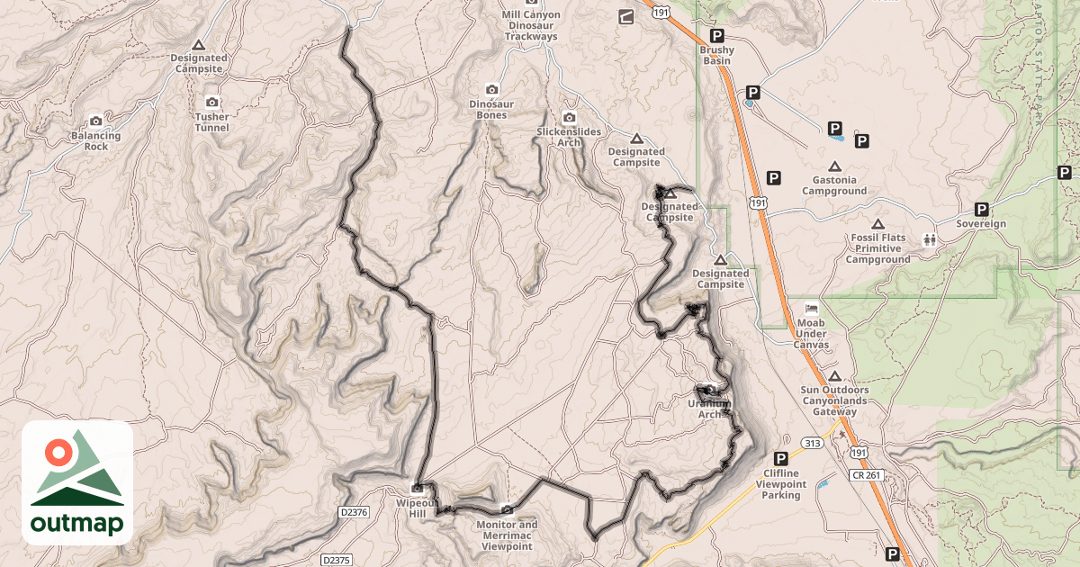 Map of Sevenmile Rim Trail