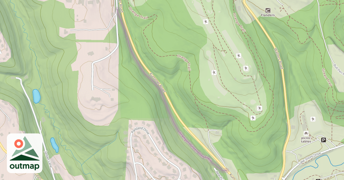 Map of Orange / Green Dot Trail