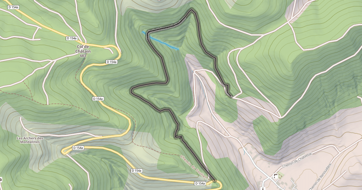 Map preview of Chemin du Ruisseau de Sardeux