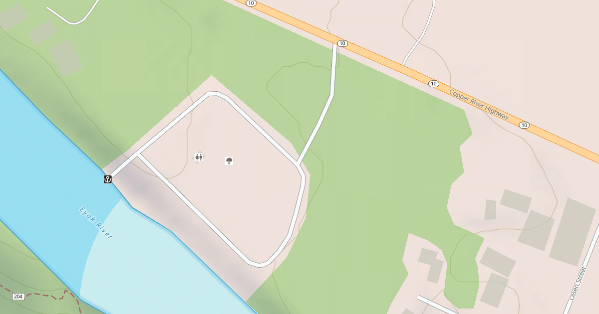 Map preview of EYAK BOAT RAMP ROAD