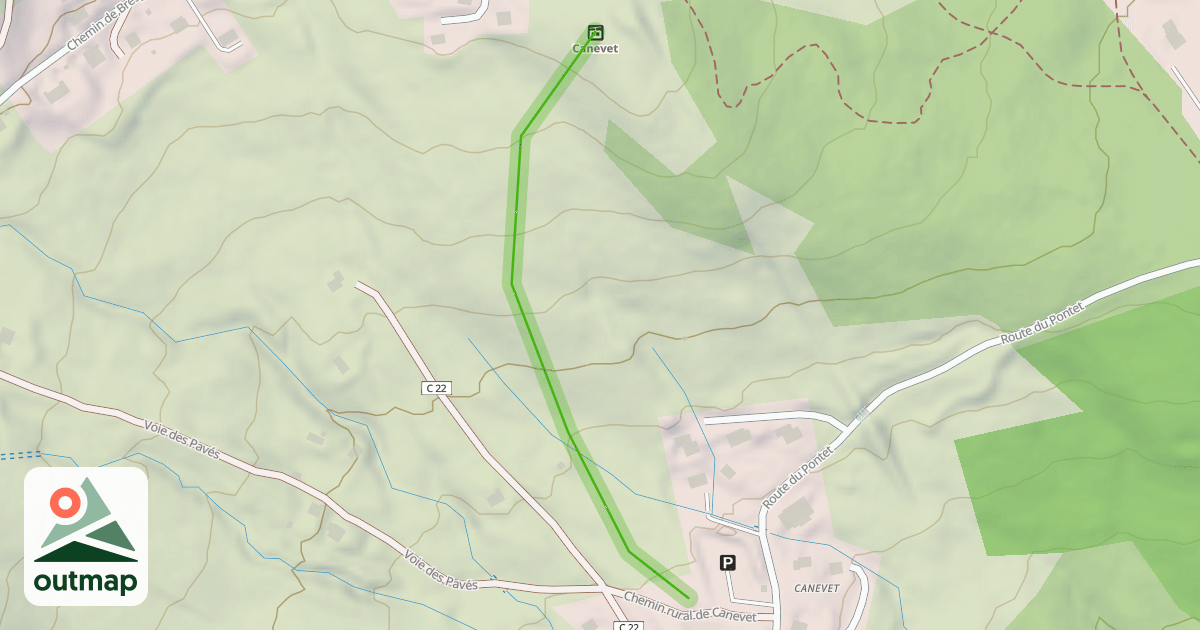Map of Canevet