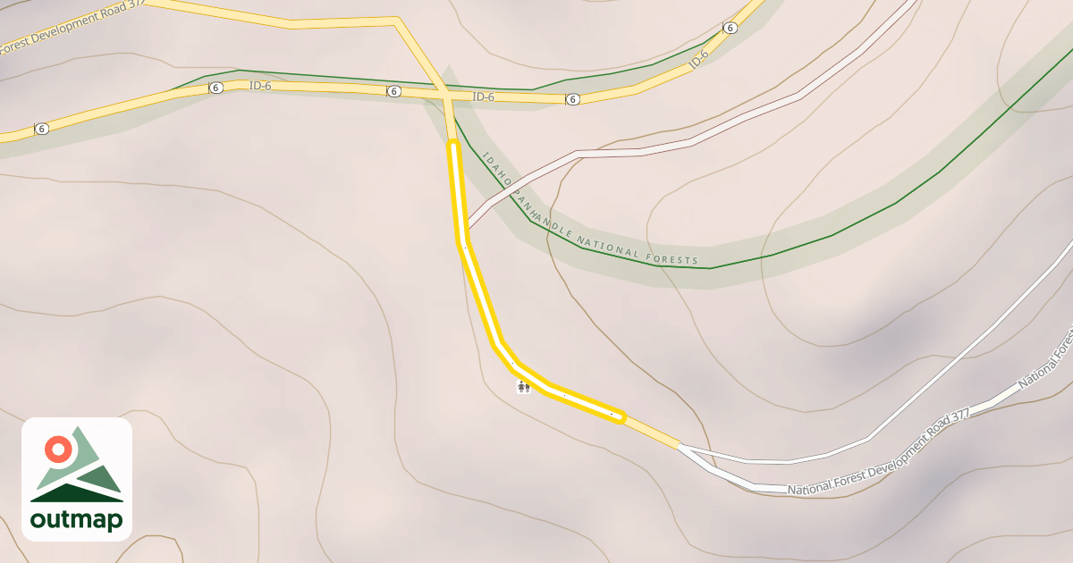 Map of National Forest Development Road 377