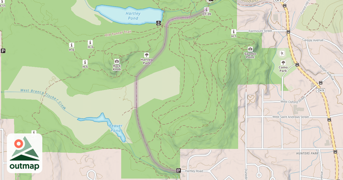Map of Old Hartley Road