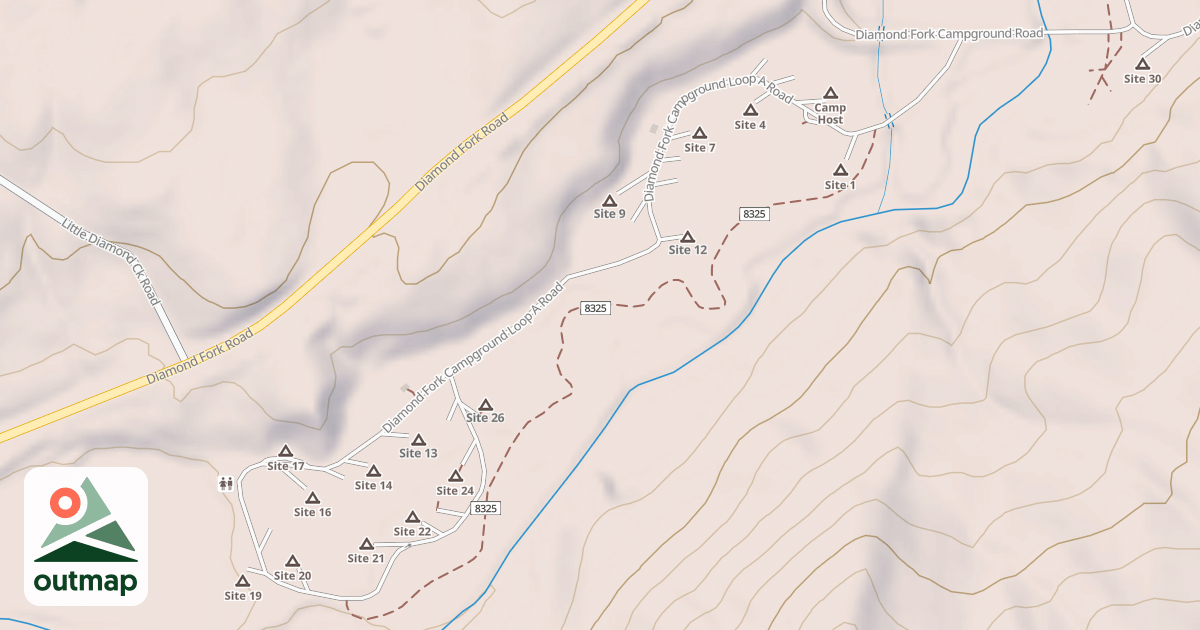 Map of DIAMOND FORK CG LOOP A