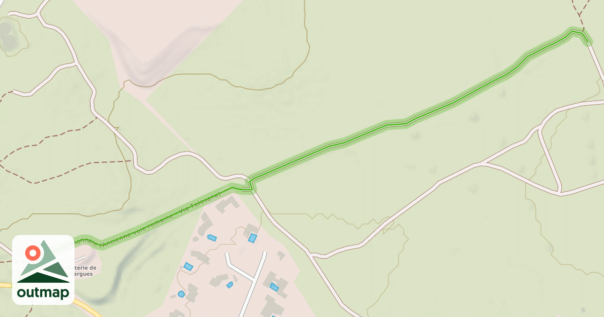 Map of Chemin de la Monnaie (Ancienne voie romaine - Via Tolosana)