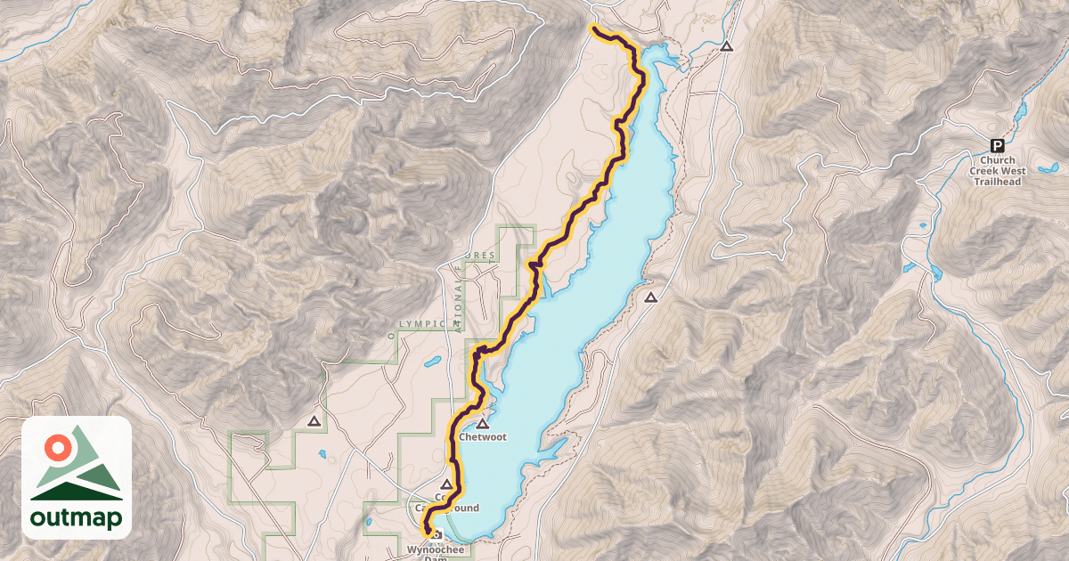 Map of Wynoochee Lake Shore Trail #878
