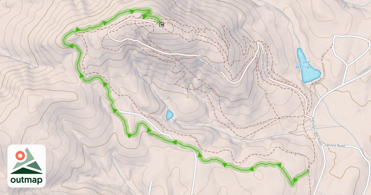 Map of High Rocks climb trail