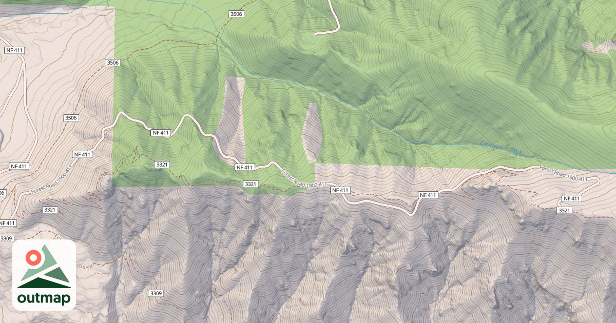 Map of COUGAR CR.