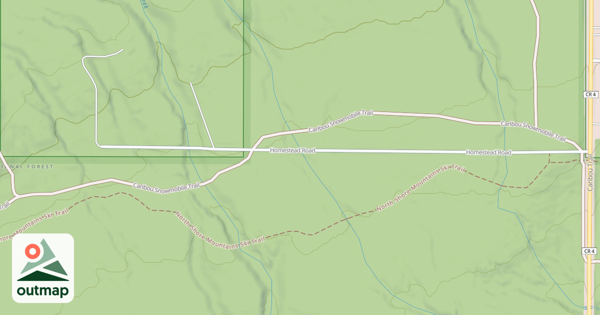 Map of Caribou Snowmobile Trail
