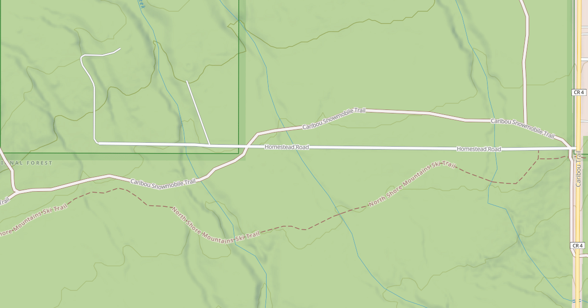 Map preview of Caribou Snowmobile Trail