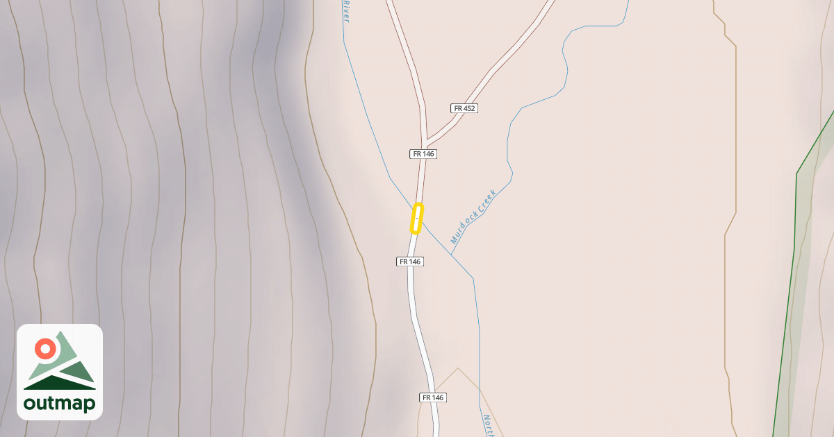 Map of North Fork Canyon Road