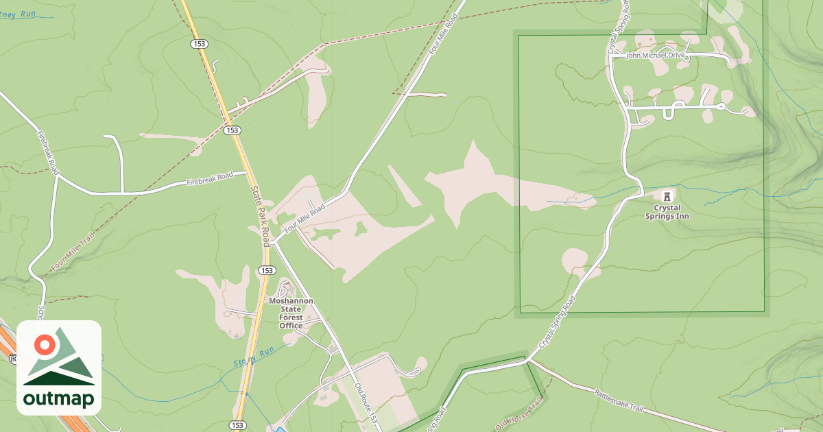 Map of S.B. Elliott State Park Snowmobile Trails
