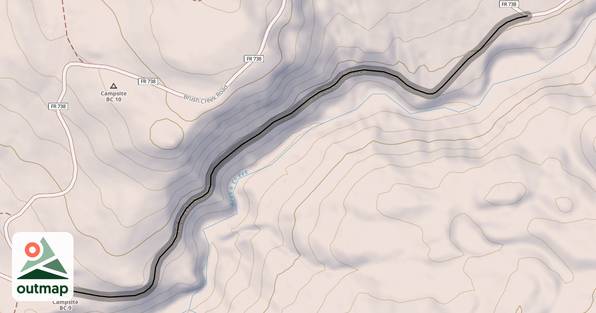 Map of Brush Creek Shortcut