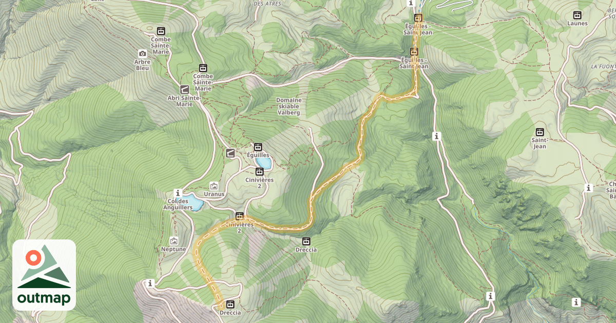 Map of L'Adrech de Forche — Parking de la Rouya