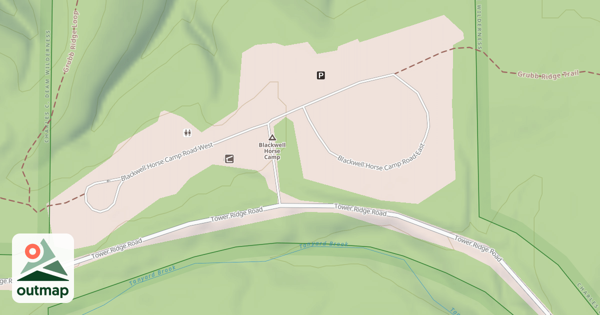 Map of BLACKWELL HORSE CAMP - EAST
