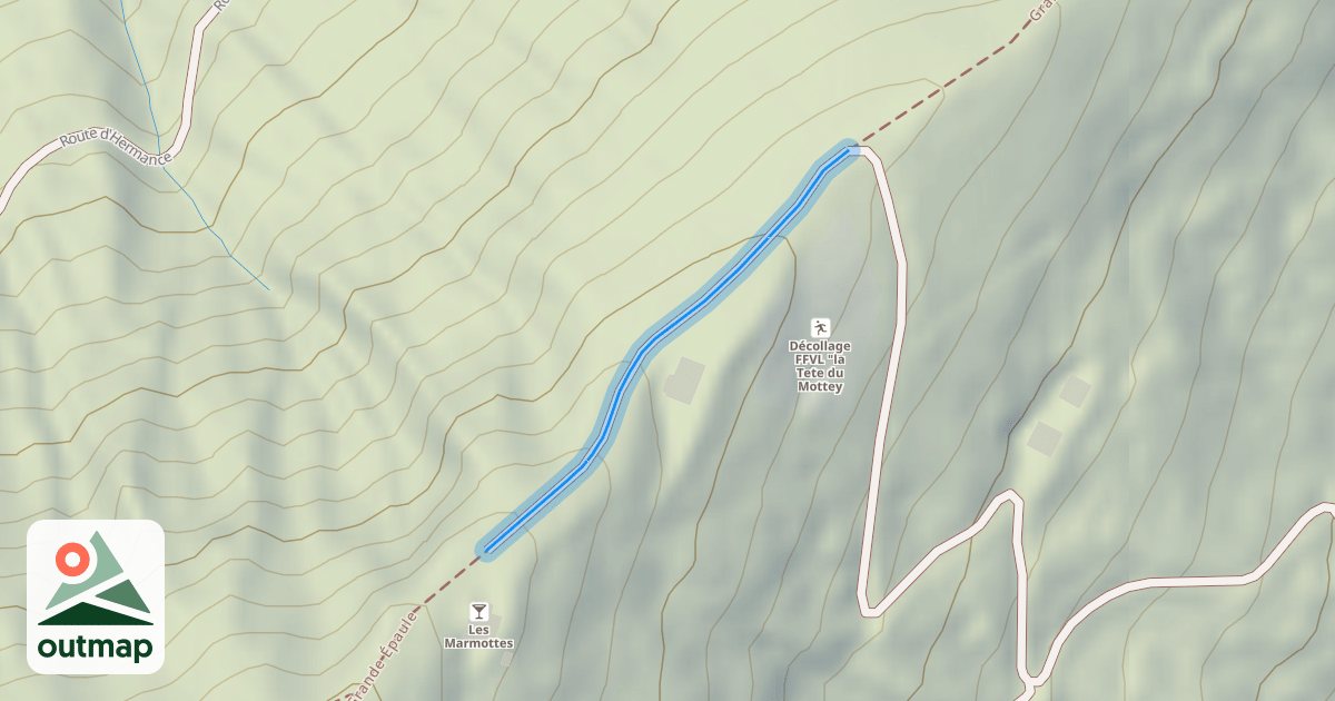 Map of Chemin rural du Mottey à la Tête du Vanay
