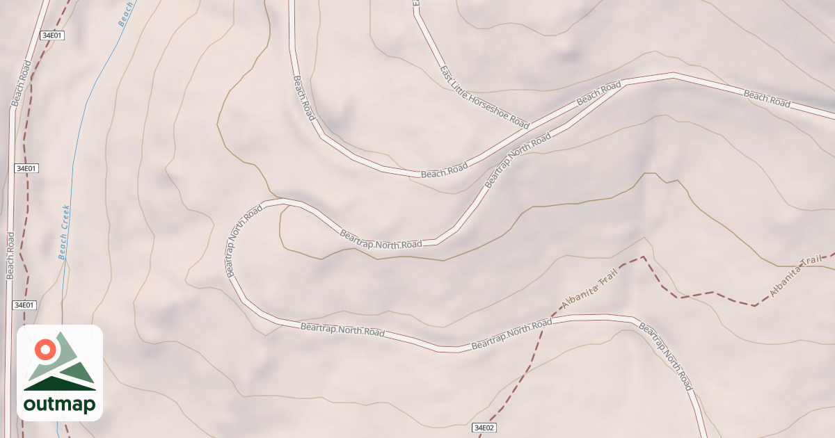 Map of BEARTRAP NORTH