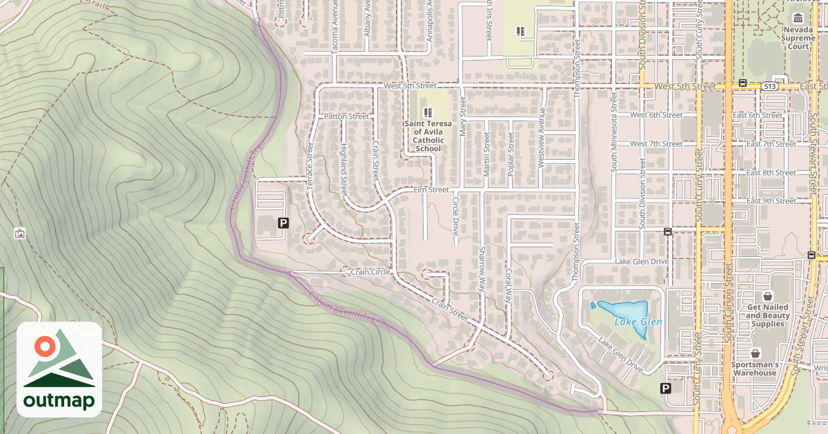 Map of C Hill Foothill Trail