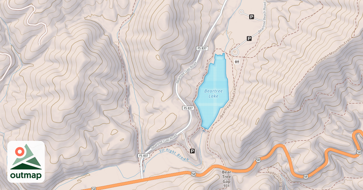Map of BEAR TREE GAP